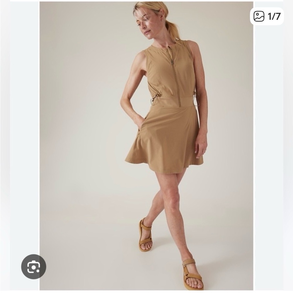 Athleta Beige Sleeveless Mini Dress